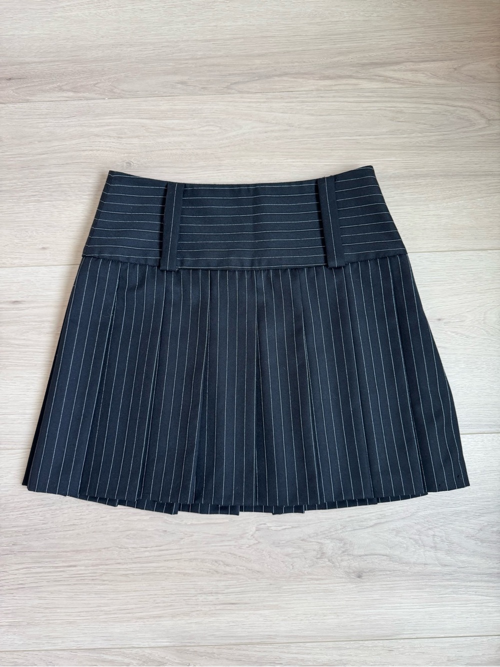 Dolce&Gabbana Vintage Black Pinstripe Pleated Mini Skirt
